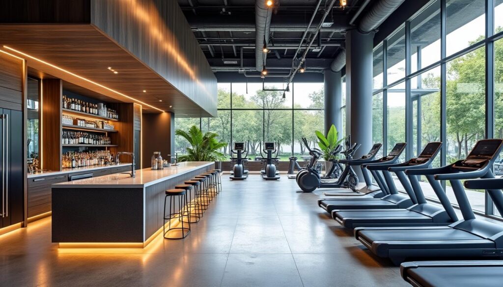 discover the perfect blend of fitness and wellness in our innovative gym-bar fusion design. explore how these uniquely crafted spaces promote an active lifestyle while providing a relaxing environment, enhancing your physical and mental well-being.